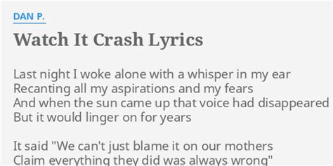 watch it crash song meaning